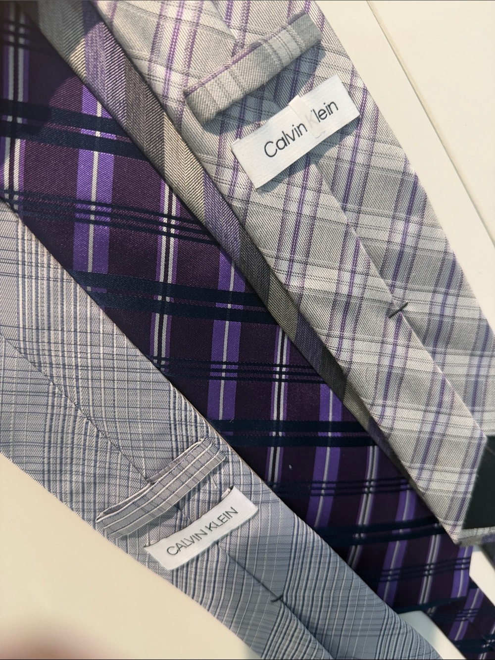 (4) Classic Men's Purple Plaid Tie - Unbranded - Picture 3 of 3